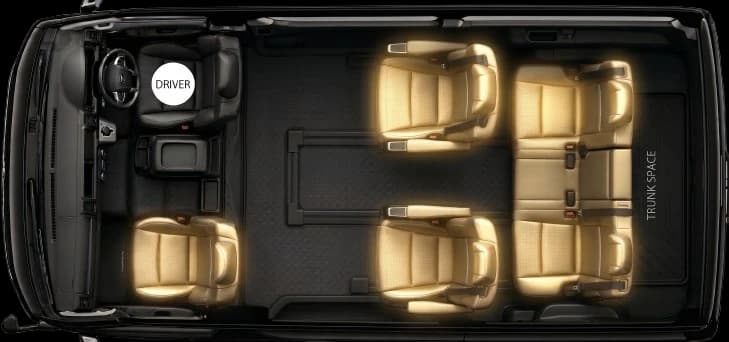 Toyota Alphard seating and luggage layout for private transfers